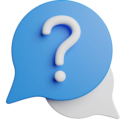 Icône bleue en forme de point d'interrogation représentant l'aide, l'assistance ou les questions fréquemment posées concernant les services de déménagement.